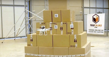 Cajas con Dron para orden en almacén