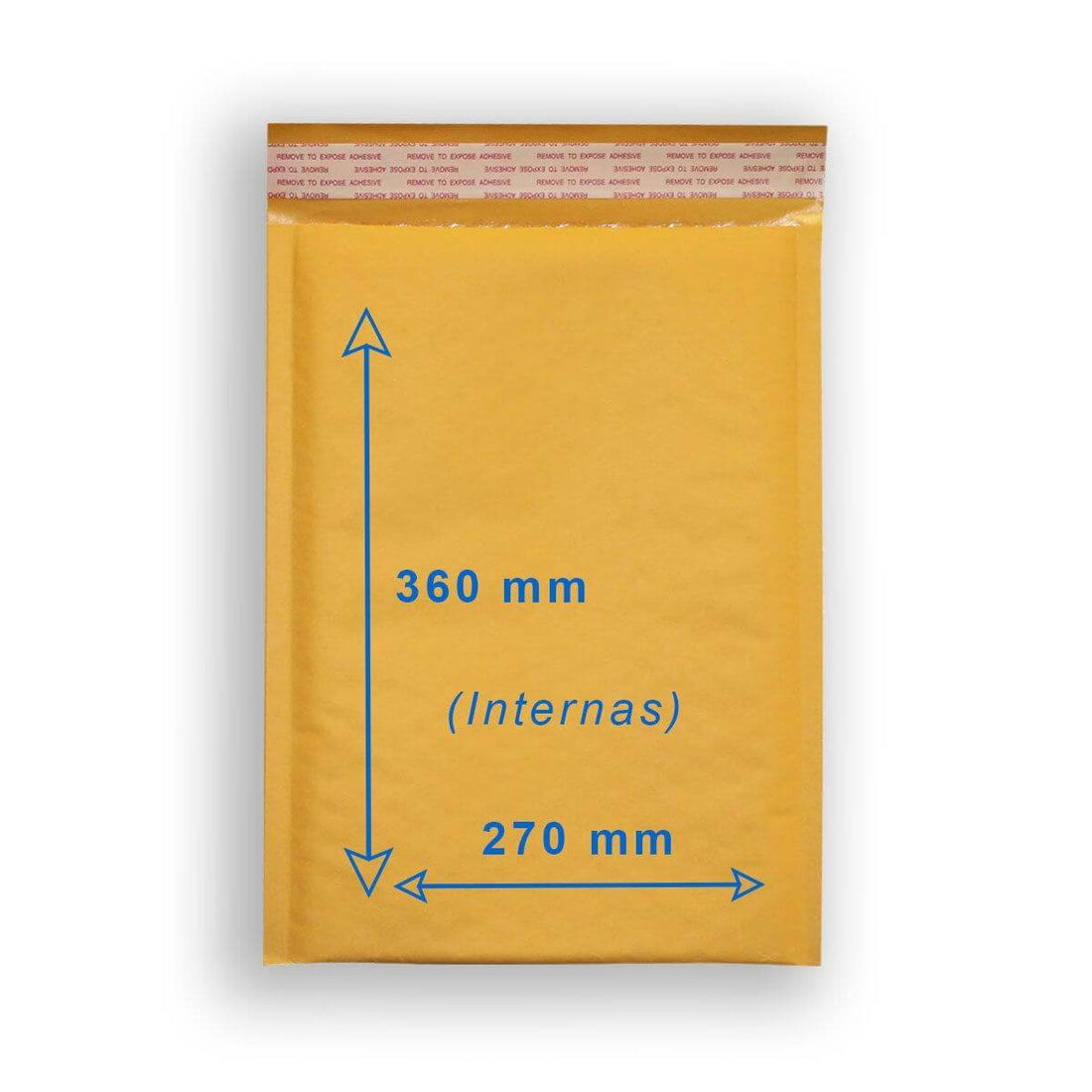 Sobre acolchado grande 18H 270x360 mm interior con burbujas y autocierre, ideal para envíos seguros y protección de objetos planos y documentación