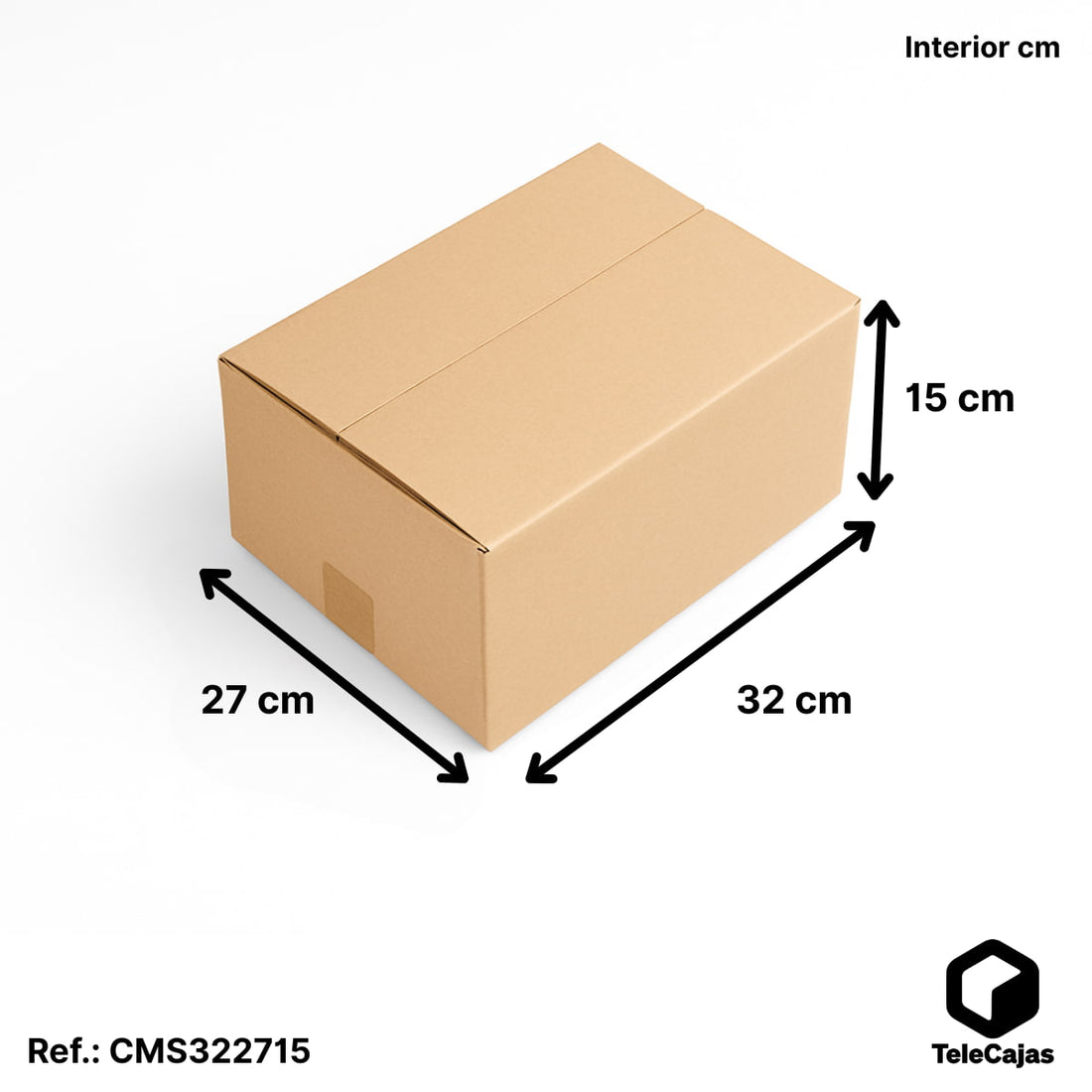 Caja de embalaje de cartón marrón con solapas