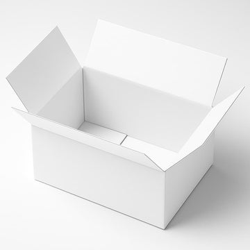 Cajita de embalaje pequeña y robusta medidas 228x160x102 mm en color blanco interior y experior. Perfecta para packaging ecológico de productos ligeros, envíos por mensajería o protección de objetos delicados. Fabricada en cartón reciclado de canal simple, ideal para negocios online que buscan una presentación cuidada y funcional.
