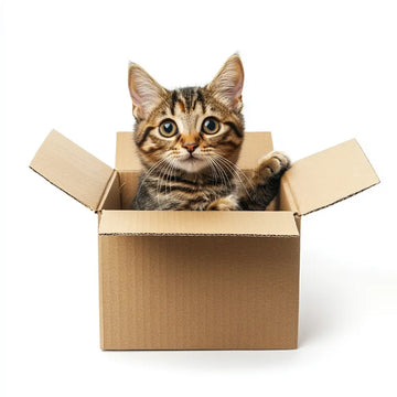 caja con un gato dentro