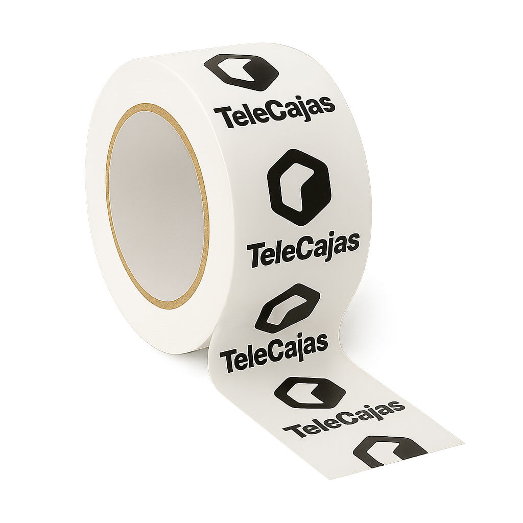Rollo de precinto de embalar TeleCajas cinta adhesiva resistente para cajas y envíos.