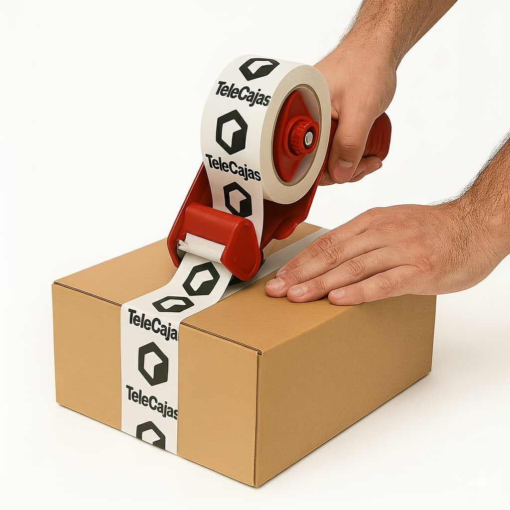 Rollo de precinto de embalar TeleCajas cinta adhesiva resistente para cajas y envíos.