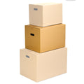 TELECAJAS | 50x35x35 cm | Caja Robusta de Cartón Mediana para Mudanza con Asas - Ideal Disco Vinilo | Pack de 10 cajas