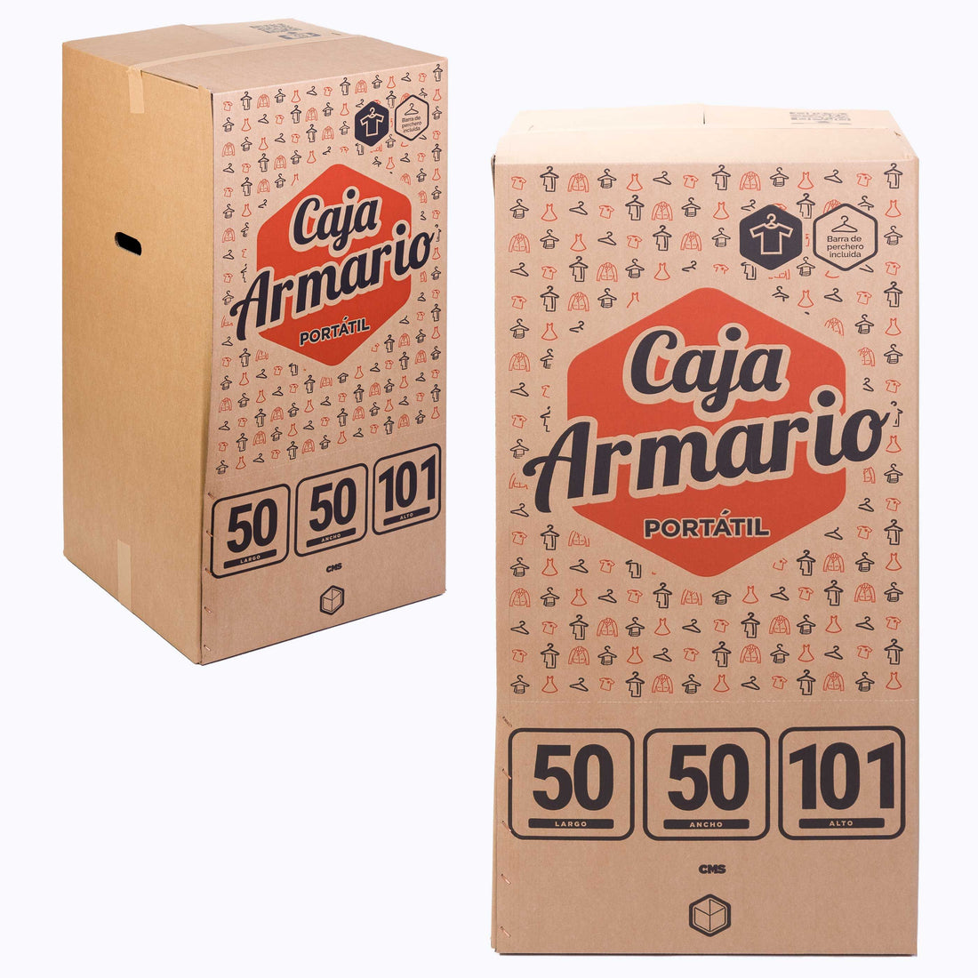 Cajas Armario Portátil con barra perchero para colgar Ropa