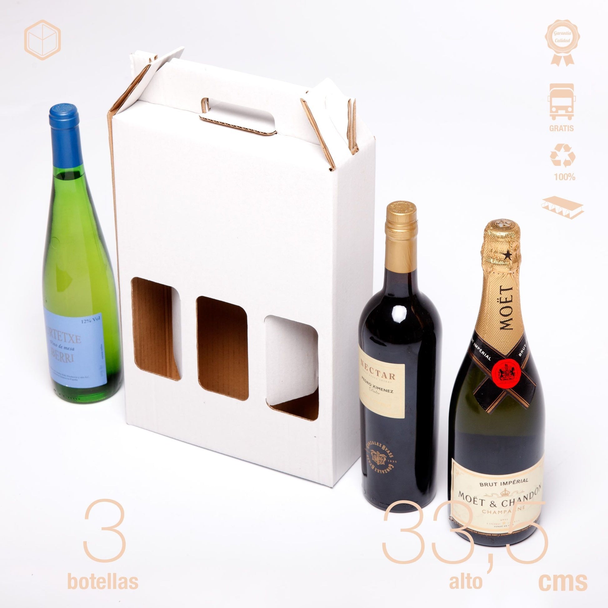 Caja Estuche para botellas de vino de 3 botellas