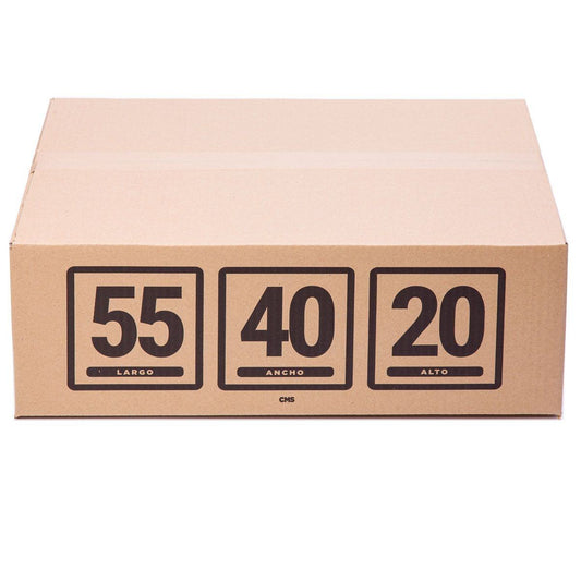 TELECAJAS | 55x40x20 cm | Cajas de Cartón Robustas Rectangulares | Tamaño Maleta de Cabina Avión | Pack de 10