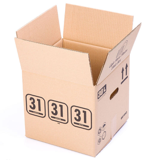 TELECAJAS | 10 Cajas 31x31x31 cm para Platos, Vajillas o Sombreros | Cajas Cuadradas con Asas | Pack de 10