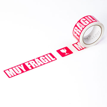 Cinta adhesiva Muy Frágil 125 m x 48 mm, precinto de embalaje para marcar mercancías y objetos delicados.