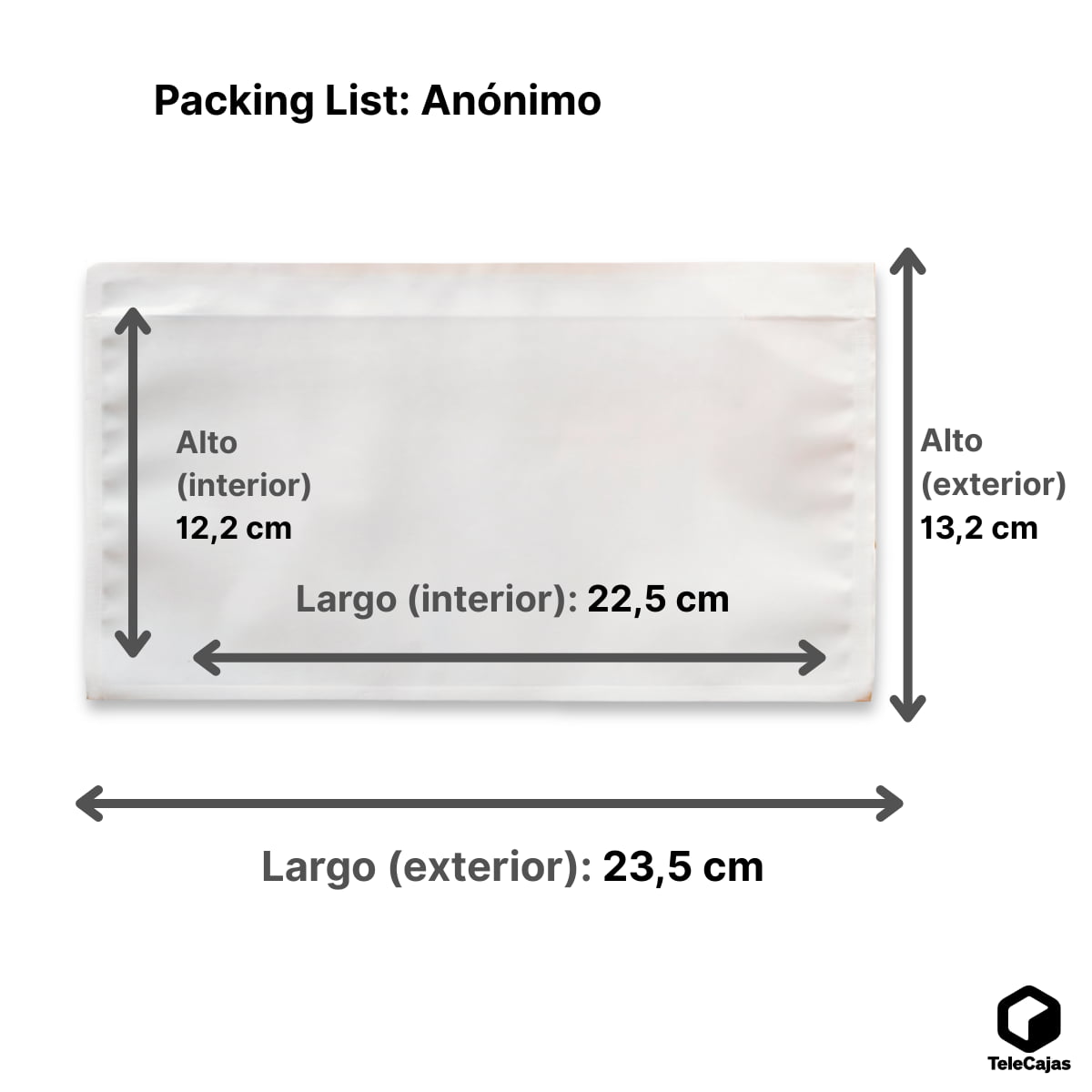 Packing List | Exterior: 235x132 mm (Interior: 225x122 mm) - A4 Doblado en 3 | Sobres Contiene Documentación | Pack de 1000 Bolsas