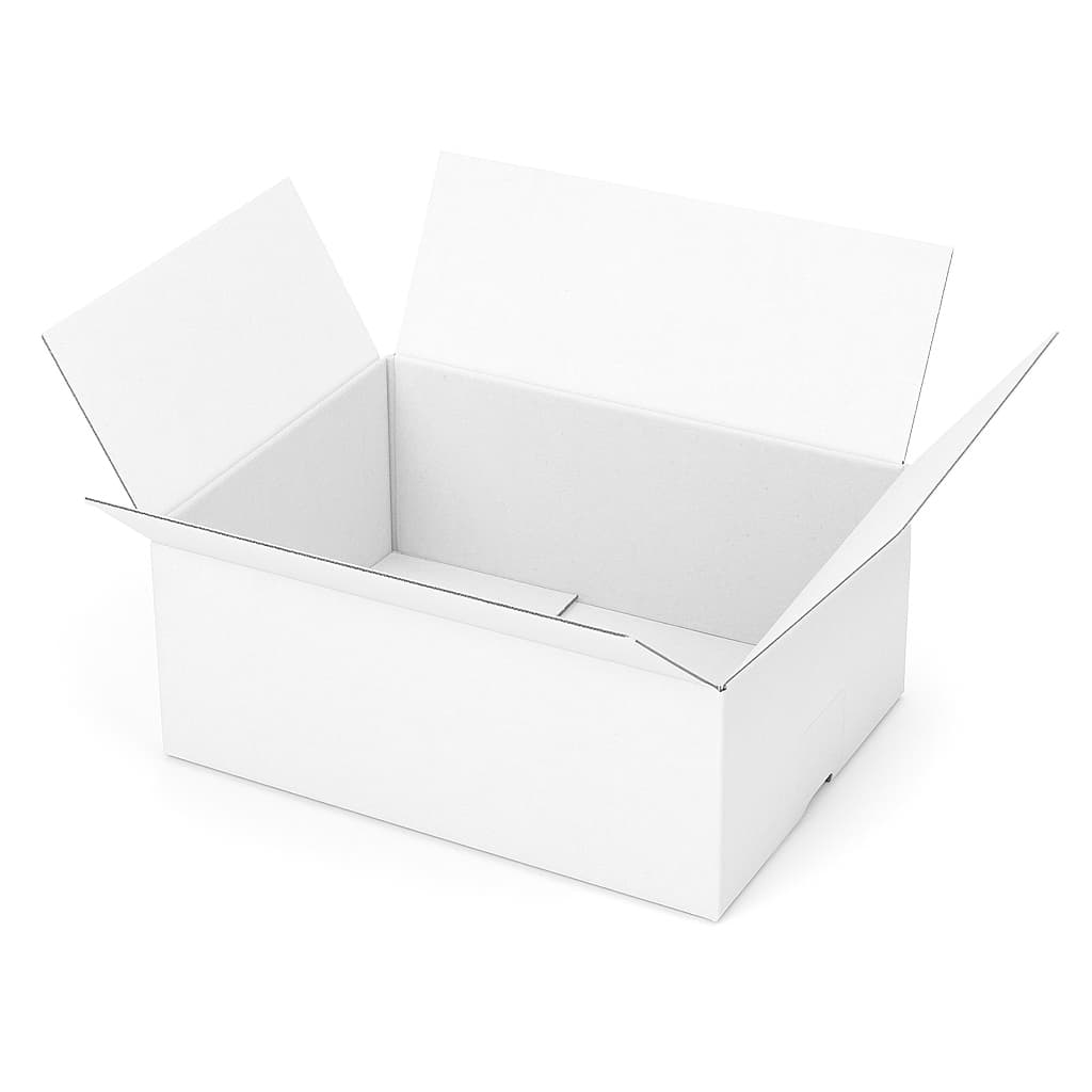 Caja de embalaje blanca interior y exterior muy robusta de canal simple reforzada, fabricada en cartón resistente. Medidas interiores: largo 30,5 cm, ancho 22,8 cm y alto 10,2 cm. Perfecta para packaging ecológico, envíos por mensajería o almacenamiento doméstico. Solución versátil para tiendas online y uso industrial ligero.