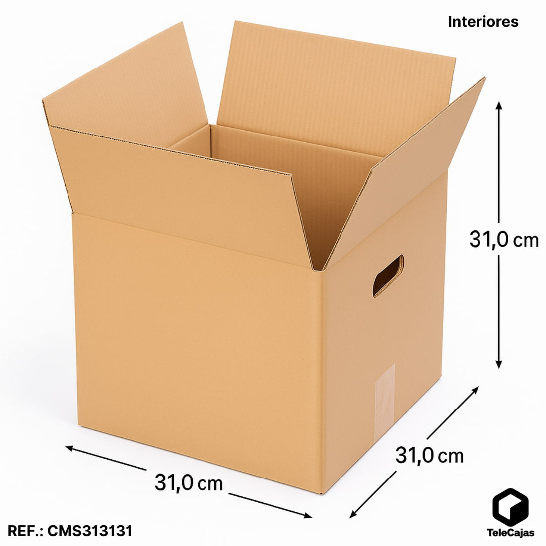 Caja 31x31x31 cm Cuadrada para Platos, Vajillas o Sombreros, con asas