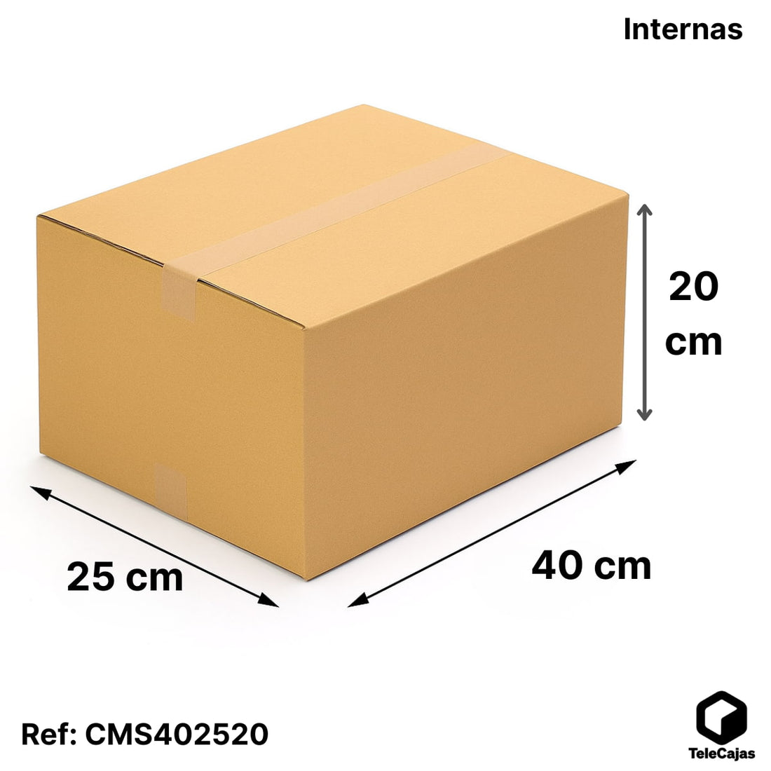 Caja de cartón resistente 40x25x20 cm, rectangular para vasos, tazas o cualquier otro objeto rectangular de 40 cm