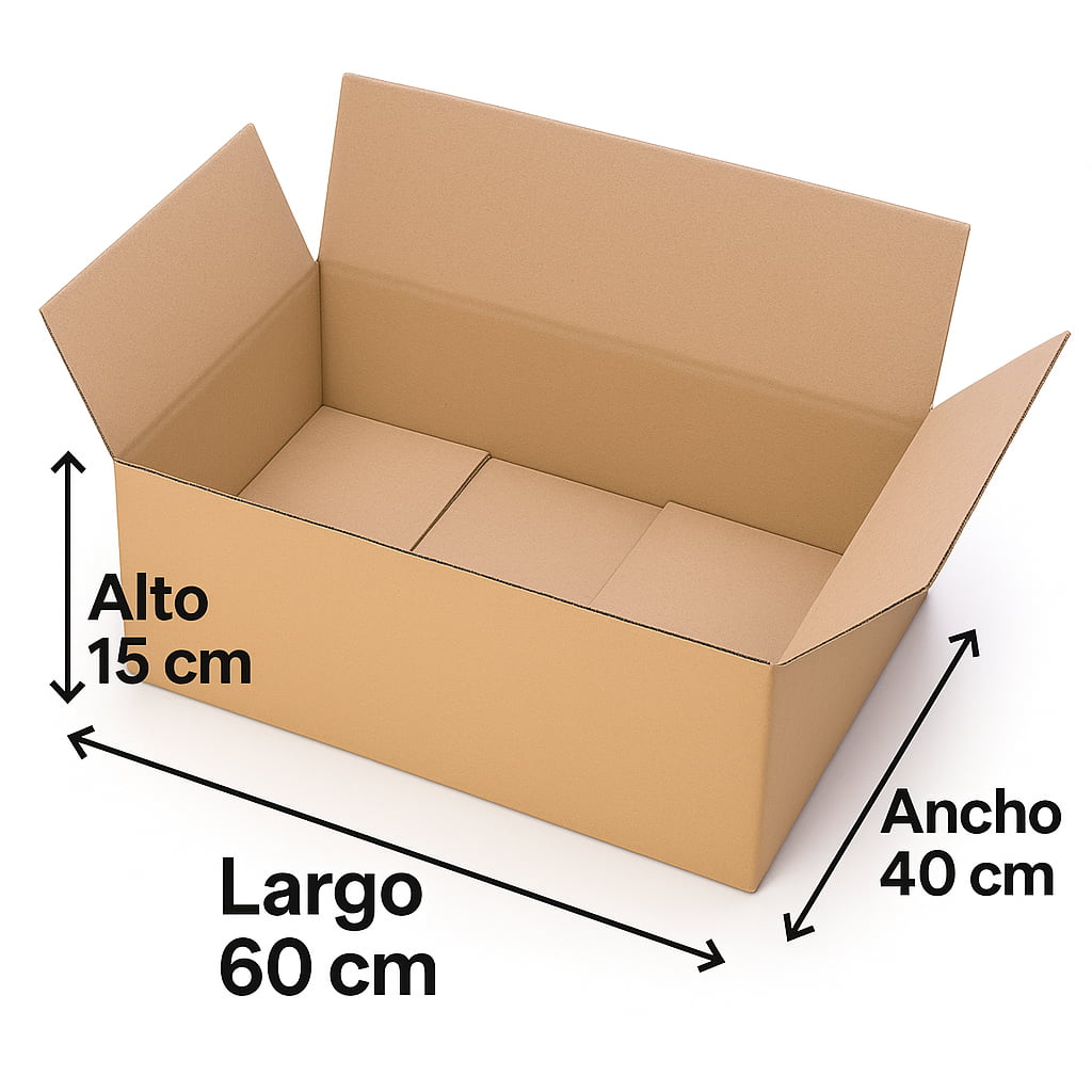 caja 60x40x15 cm medidas telecajas