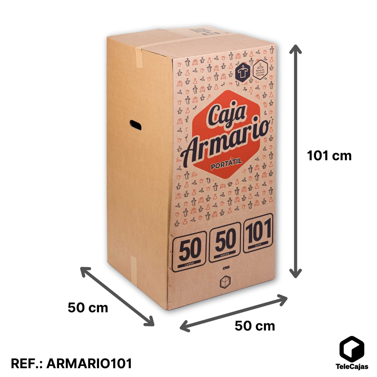 Portable Foldable Wardrobe Box 50x50x101 cm | Ideal for Moving, Storage or Travel | Easy Assembly Includes Hanging Rod and Adhesive Tape as a Gift