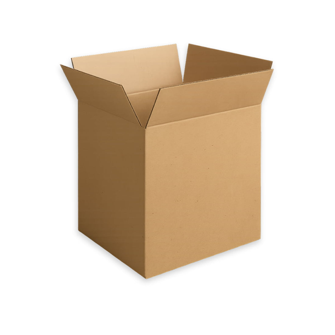 Caja de cartón marrón de canal simple 34,7x32,5x39,2 cm, ideal para embalaje, envíos ecommerce o almacenaje doméstico.