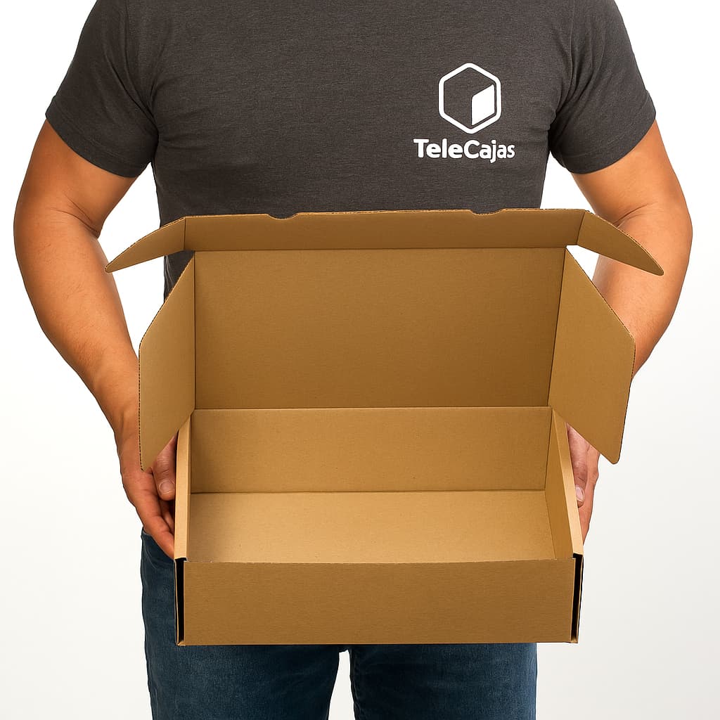 Caja de cartón automontable 35x25x10 cm, perfecta para envíos por mensajería o paquetería. Fabricada en cartón robusto y reciclable, esta caja de embalaje resistente es ideal como packaging ecológico para tiendas online o negocios que requieren seguridad y presentación profesional