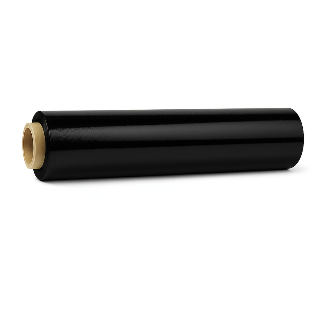 Film negro de paletizar opaco y resistente ideal para proteger palets, ocultar el contenido y asegurar la carga durante el transporte.