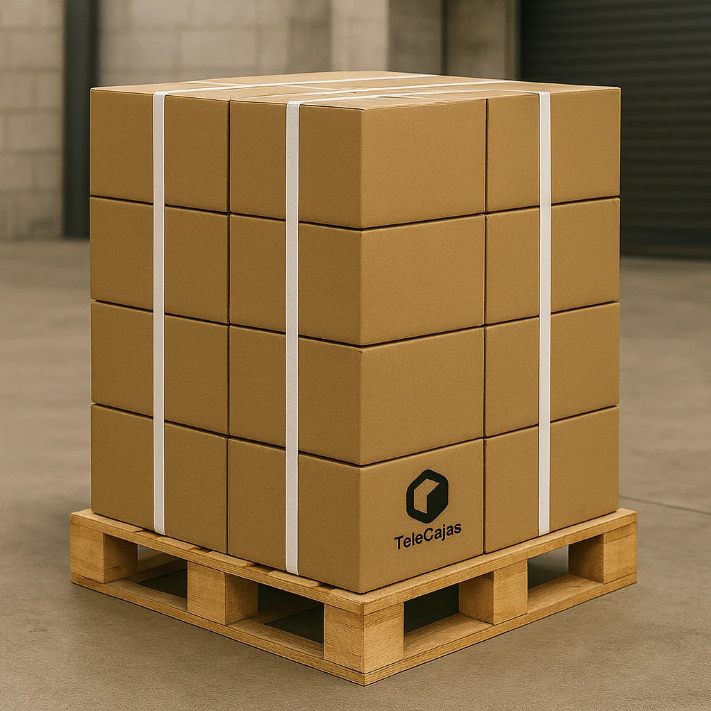 Palet Fleje plástico blanco de polipropileno 12 mm x 2000 m, resistente para embalaje, flejado y paletizado.