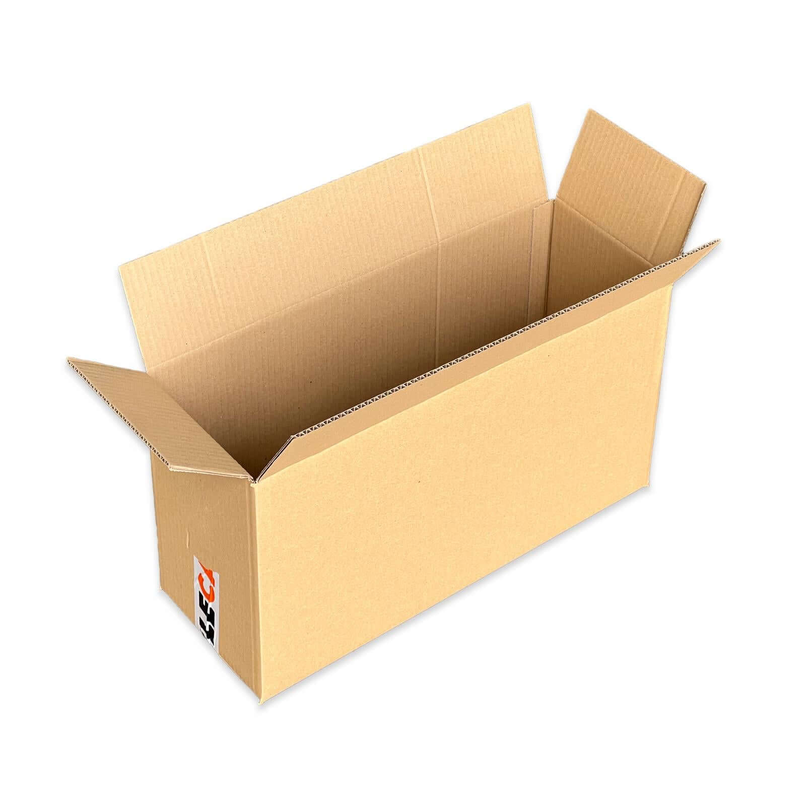 Caja 55x20x25 cm de Cartón Marrón de Solapas Económica y Funcional para Envios y Almacenaje. Sin asas