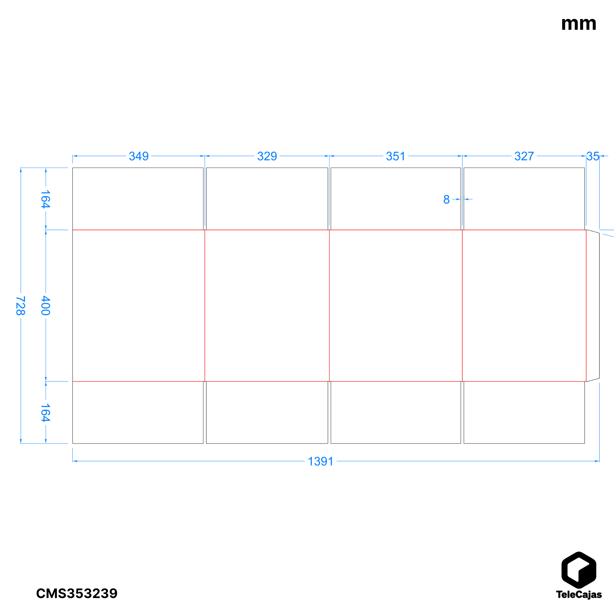 plano Caja de cartón marrón de canal simple medida interna 34,7x32,5x39,2 cm, ideal para embalaje, envíos ecommerce o almacenaje doméstico.