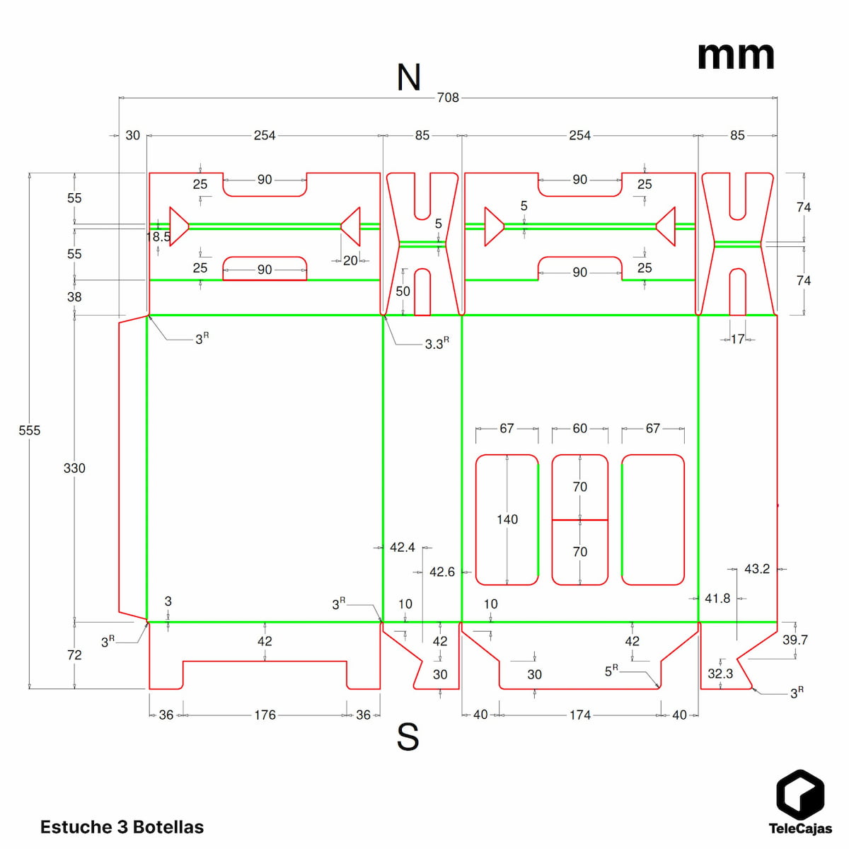 3 Bottle Self-Assembling Wine Gift Box with Handles, White Cardboard