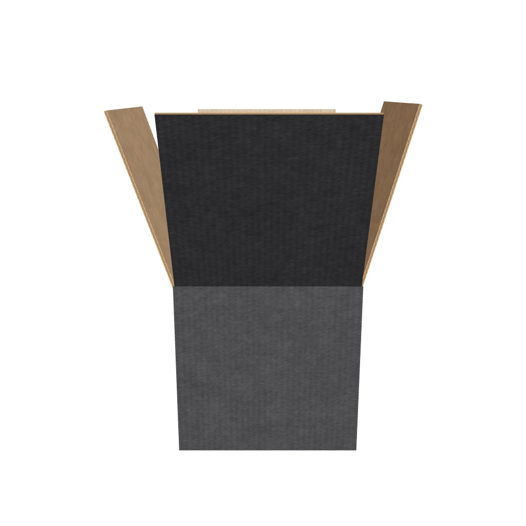 TELECAJAS | Square BLACK Box 25x25x25 cm DOUBLE Flap, without handles