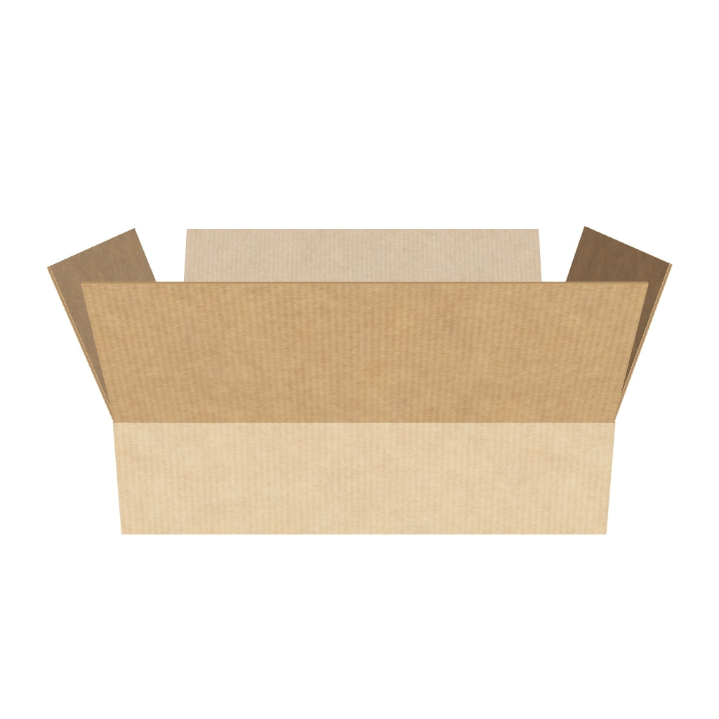 Caja de cartón plana rectangular 60x40x15 cm en 3D