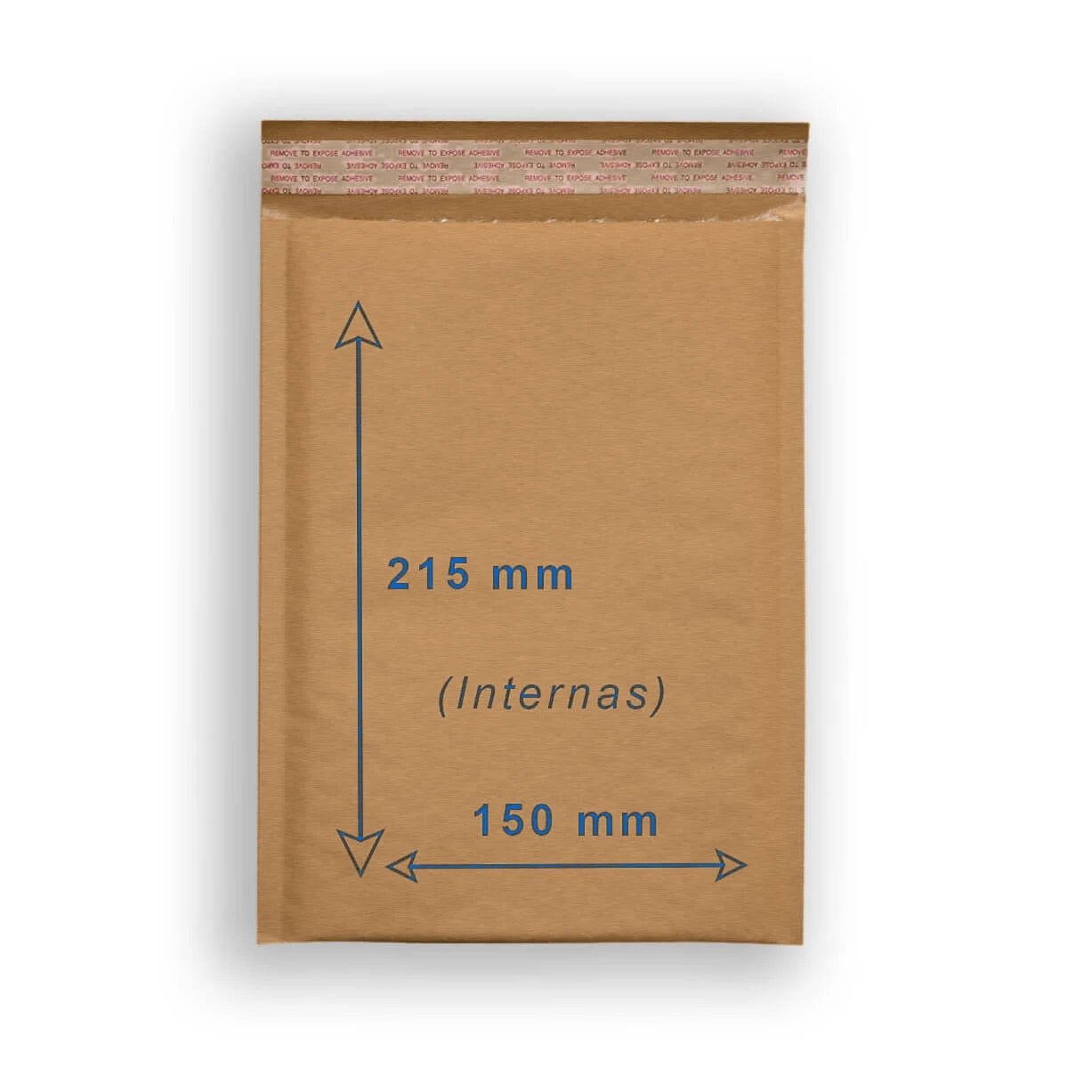 Medidas en Sobre acolchado pequeño DIN A5 150x215 mm interior, ideal para envíos protegidos de documentación o de objetos planos y frágiles.