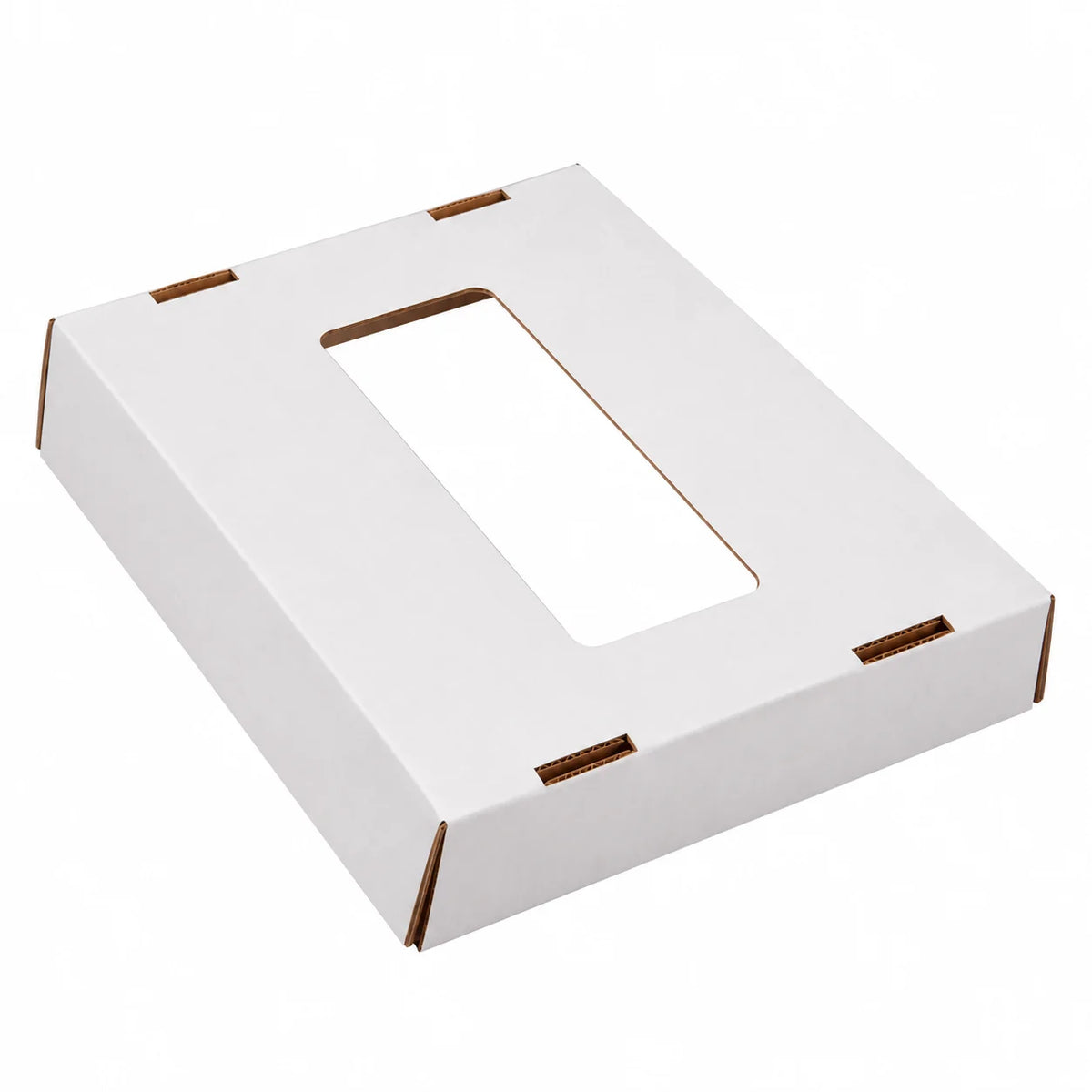 Tapa automontable de cartón blanco para contenedor de reciclaje de papel 41x32,5 cm - TeleCajas